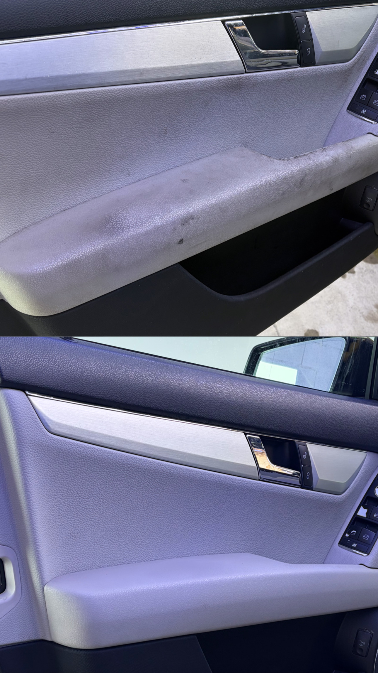 Nettoyage plastique porte intérieur avant et après Pure Détail